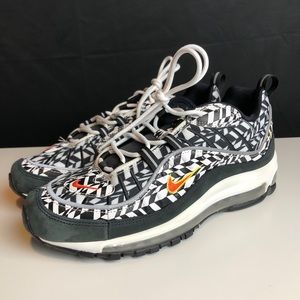 Nike Air Max 98 All Over Print White Black Men S 9